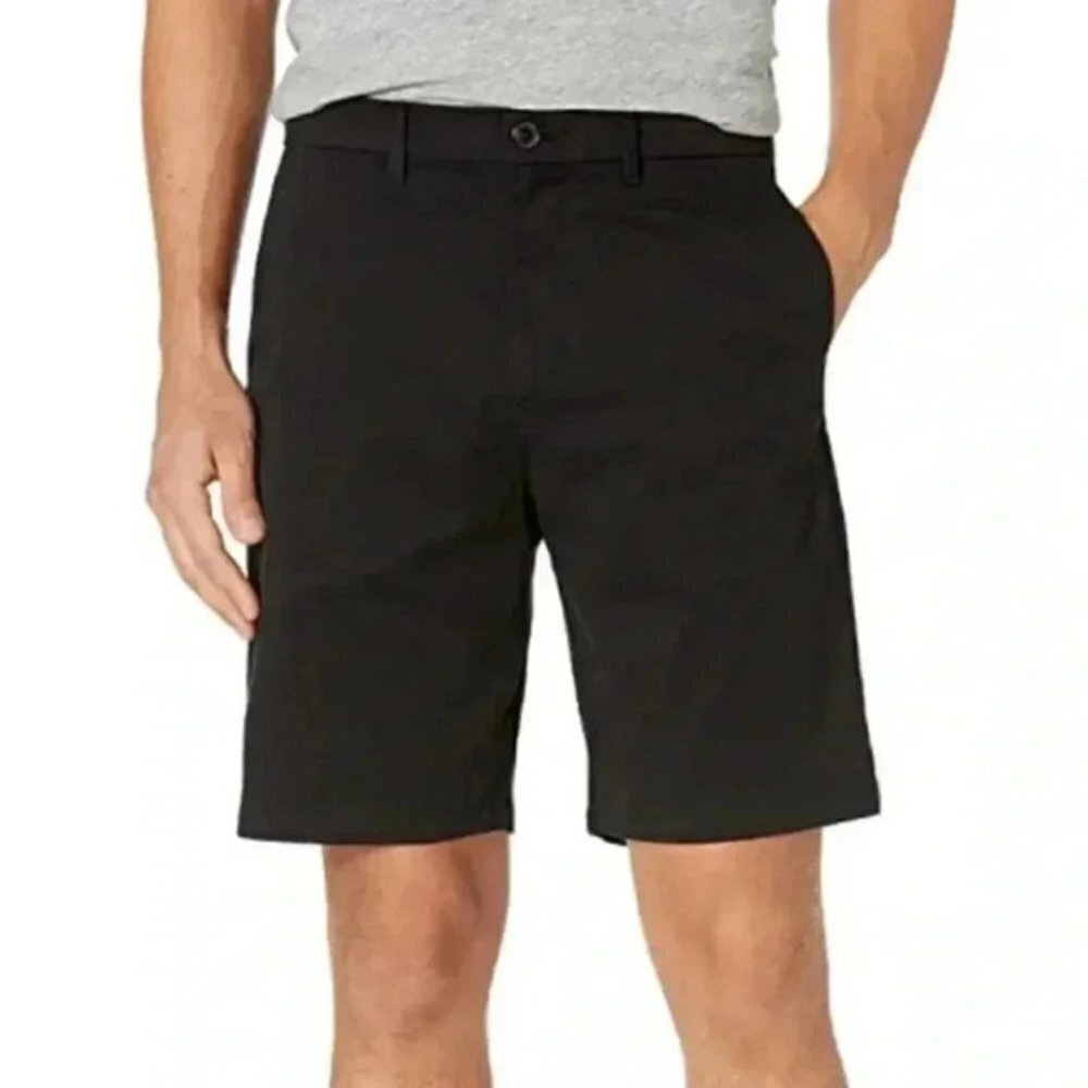 Calvin Klein Men’s Shorts Flat Front Chino Shorts 10” Inseam Black Size 32